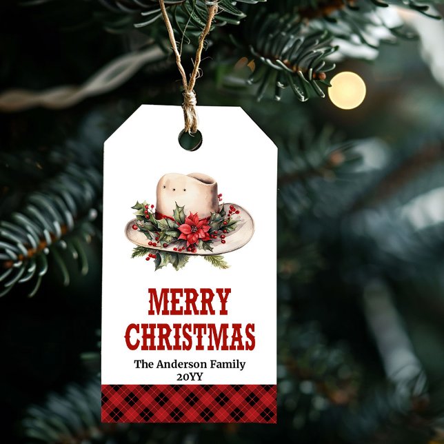 Country red green Western Christmas gift tag set (Country red green Western Christmas gift tag set)