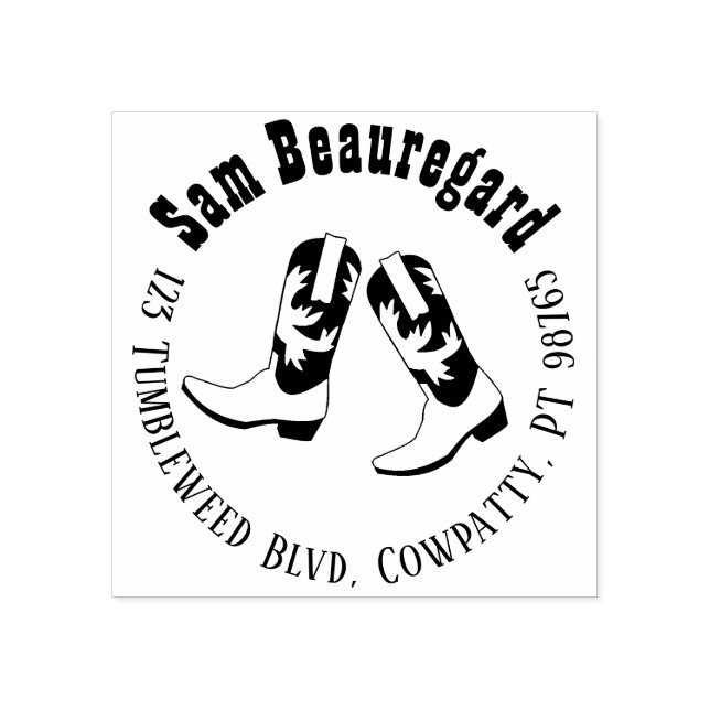 Country Return Address Stamp Line Dancing Boots (Imprint)