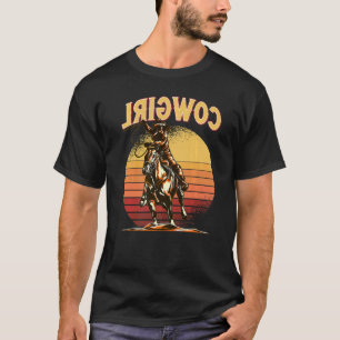 Country Reverse Cowgirl Retro T-Shirt