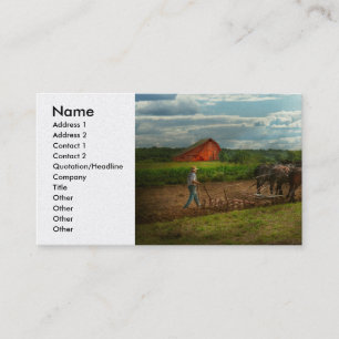 Country - Ringoes, NJ - Preparing for crops Business Card