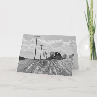 Country Road 7 x 5 Folded Greeting Card - blank