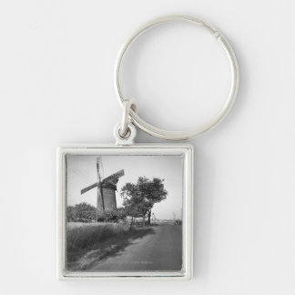 Country road and traditional windmill key ring
