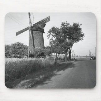 Country road and traditional windmill mouse mat