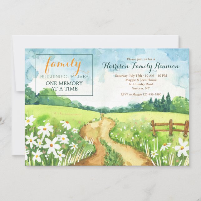 Country Road Family Reunion Invitation (Front)