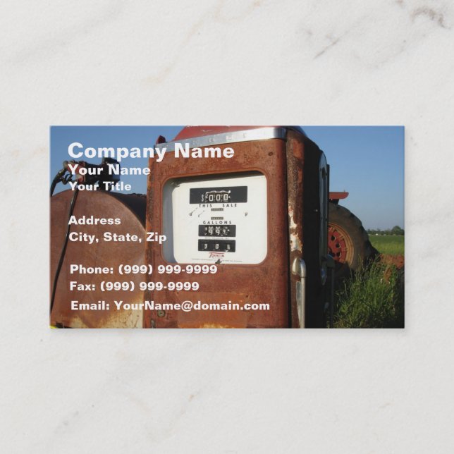 Country Road Gas Station Business Card (Front)
