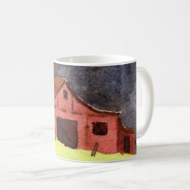 Country Road Mug rural large red barn summer field (Front Right)