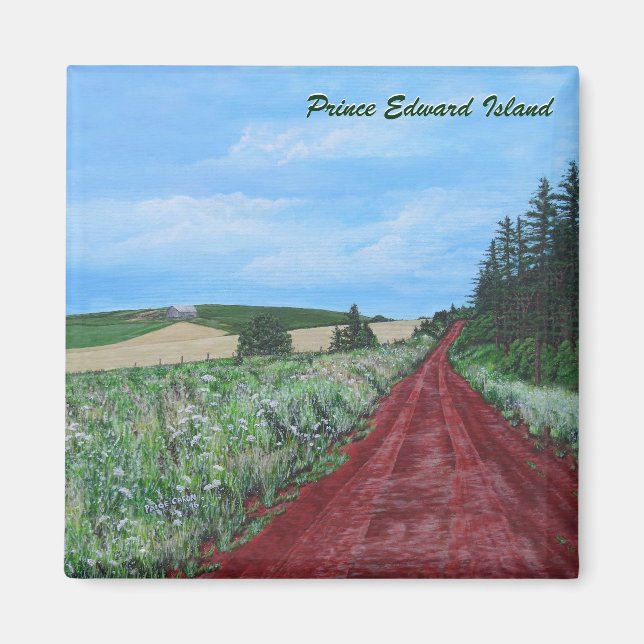 Country Road Square Magnet (Front)