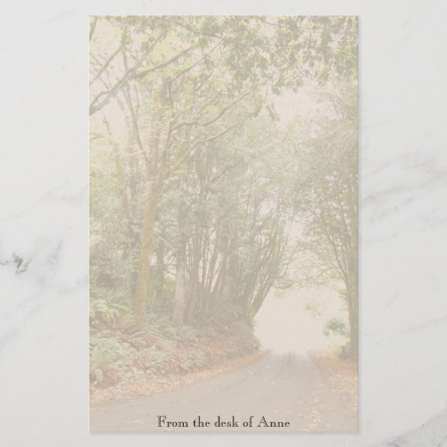 Country Road w/ Trees Personalised Stationery (Front)