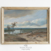 Country Road with Pond Vintage Painting