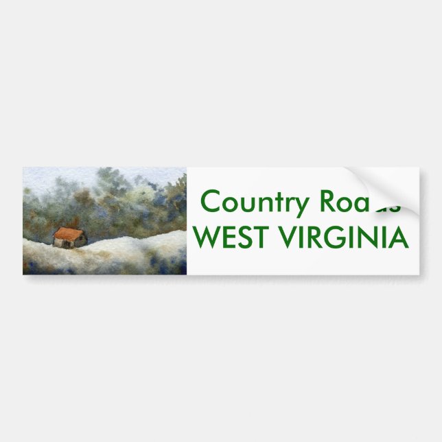 Country Roads Bumper Sticker (Front)
