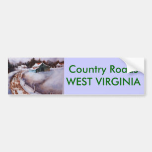 Country Roads Bumper Sticker