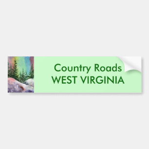 Country Roads Bumper Sticker