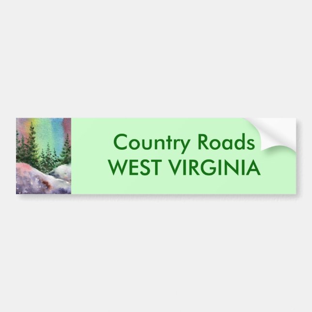 Country Roads Bumper Sticker (Front)