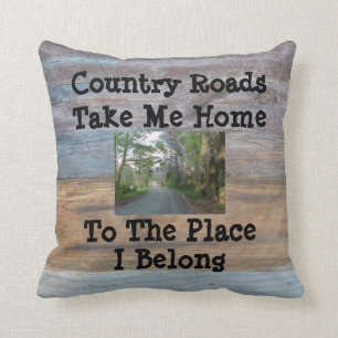 Country Roads Throw Pillow