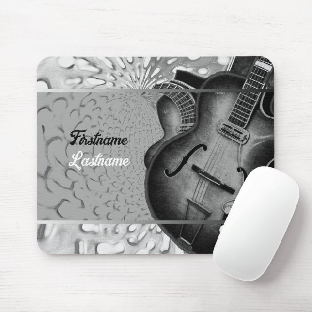 Country Rock Music Semi-Grunge Electric Guitar  Mouse Mat (With Mouse)