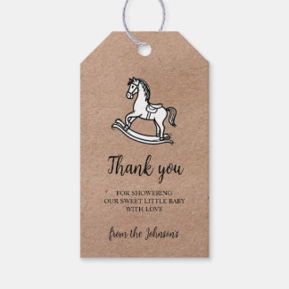 Country Rocking Horse Baby Shower Thank You  Gift Tags