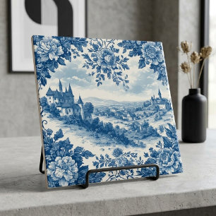Country Rolling Hills French Scenery Blue Clouds Tile