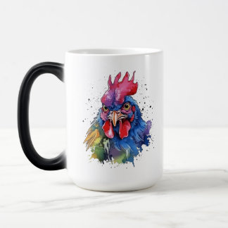 Country Rooster Chicken Watercolor Style Magic Mug