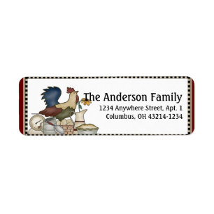 Country Rooster Return Address Labels