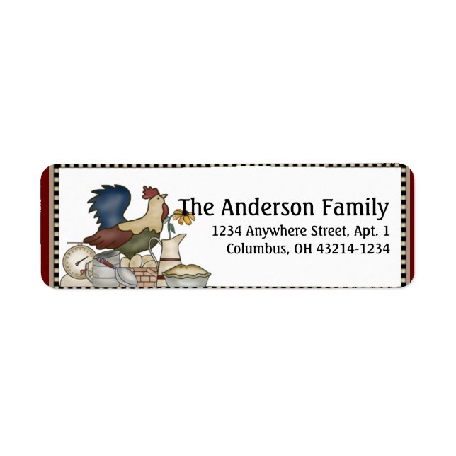 Country Rooster Return Address Labels (Front)