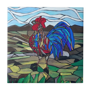 Country rooster tile