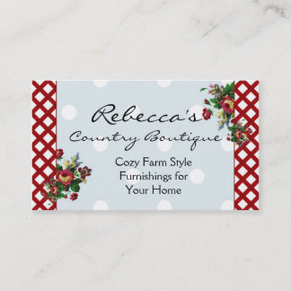 Country Roses Dots and Gingham All Purpose Business Card