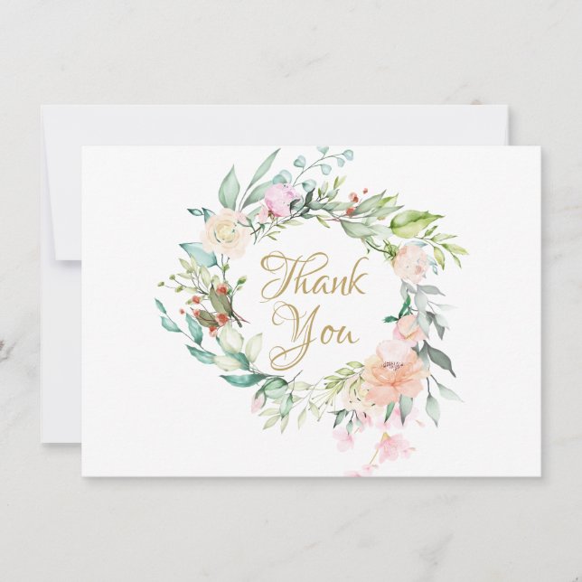 Country Roses Floral Garland Thank You (Front)