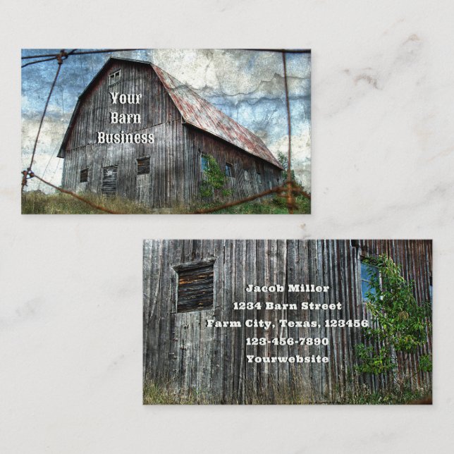 Country Rustic Agricultural Barn Business Card (Front/Back)