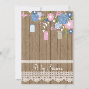 Country Rustic Baby Shower Invitation