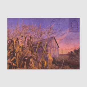 Country Rustic Barn Purple Vintage Dusk Tissue Paper
