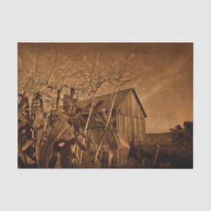 Country Rustic Barn Vintage Brown Farm Texture Tissue Paper