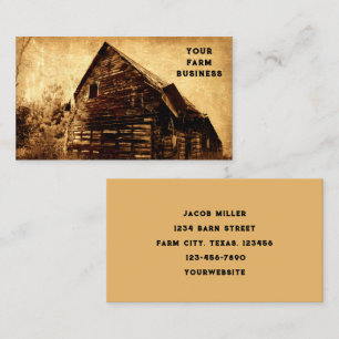 Country Rustic Barn Vintage Brown Sepia Texture Business Card