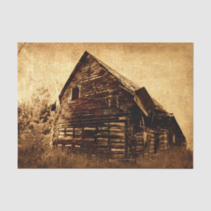 Country Rustic Barn Vintage Brown Sepia Texture Tissue Paper