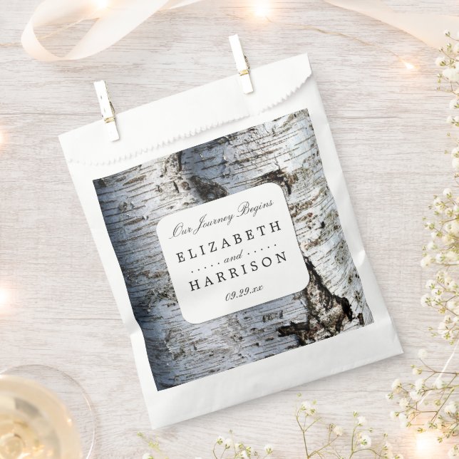 Country Rustic Birch Tree Wedding Favour Bags (Clipped)