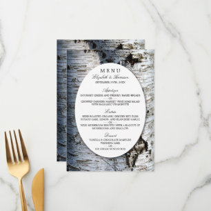 Country Rustic Birch Tree Wedding Menu