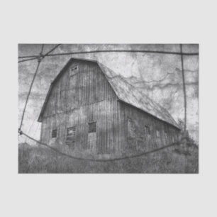 Country Rustic Black And White Barn Vintage Tissue Paper