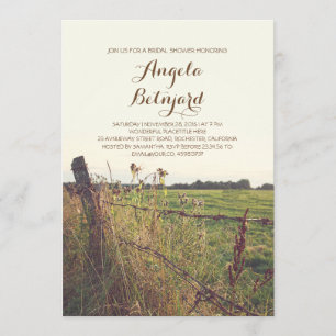 country rustic bridal shower invitation