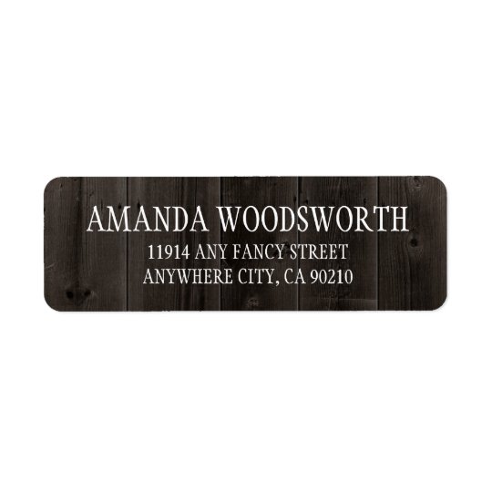 Country Rustic Brown Barn Wood Wedding Labels