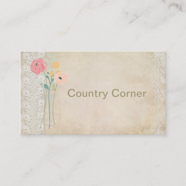 Country Rustic Burlap Business Cards (Front)