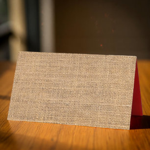 Country Rustic Burlap Sack Texture   Holiday Place Card