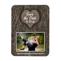 Country Rustic Carved Oak Tree Save The Date