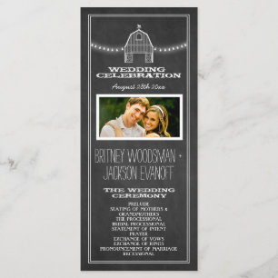 Country Rustic Chalkboard Barn Wedding Programs Programme