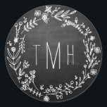 Country Rustic Chalkboard Monogram Wedding Sticker<br><div class="desc">Customize with your initials; For further customization click "Customize It" and change font(s) colors,  styles,  sizes and location; even delete the background to upload your own image or use the background color swatches to change to any color to match your wedding.</div>