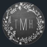 Country Rustic Chalkboard Monogram Wedding Sticker<br><div class="desc">Customize with your initials; For further customization click "Customize It" and change font(s) colors,  styles,  sizes and location; even delete the background to upload your own image or use the background color swatches to change to any color to match your wedding.</div>