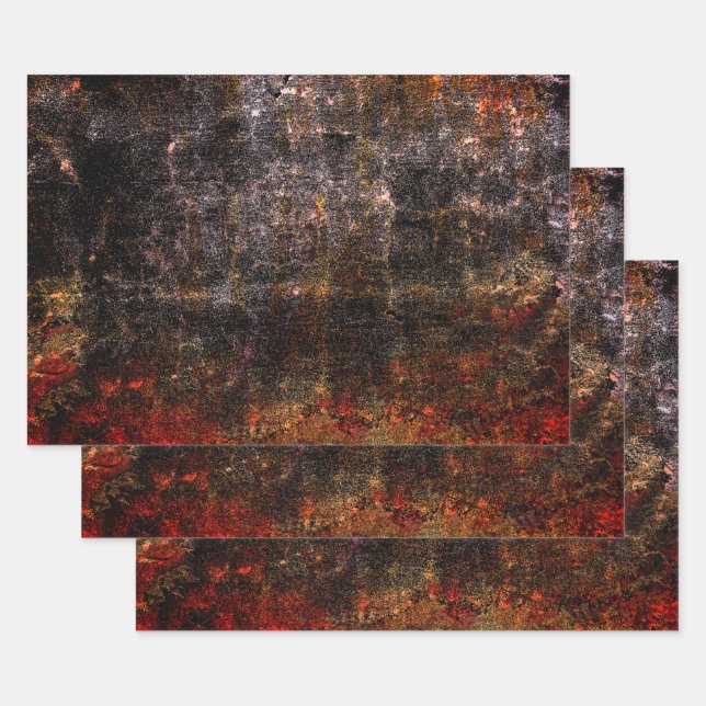 Country Rustic Colourful Vintage Texture Wrapping Paper Sheet (Set)