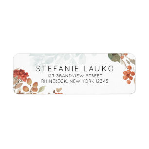 Country Rustic Fall Foliage Watercolor Address