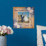 Country Rustic Floral Navy Pink Acrylic Print<br><div class="desc">Commemorate your wedding day or special union with the Country Rustic Floral Navy Pink Acrylic Print. Easy breezy personalisation with the editor tool.</div>