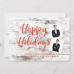 Country Rustic Happy Holidays   Holiday Greetings Card