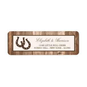 Country Rustic Horseshoe & Brown Wood Wedding