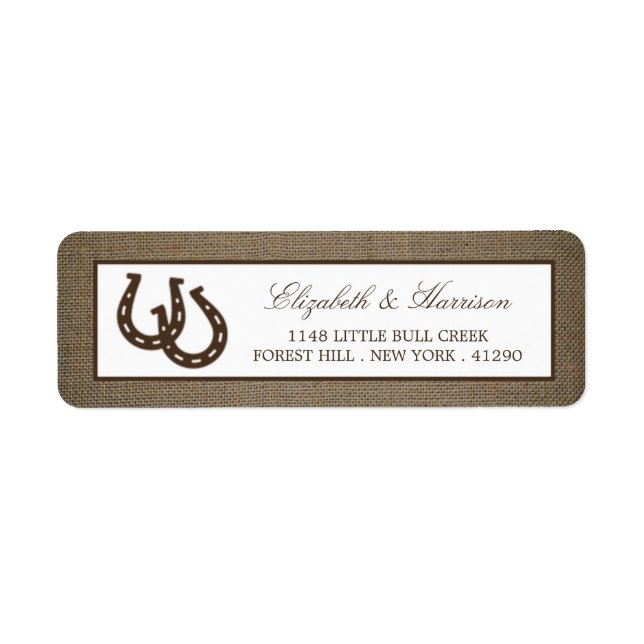 Country Rustic Horseshoe On Burlap Wedding (Front)